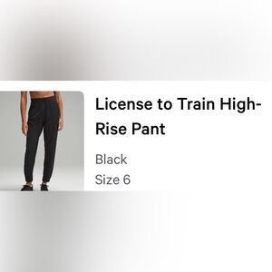 Lululemon License To Train High Rise Joggers